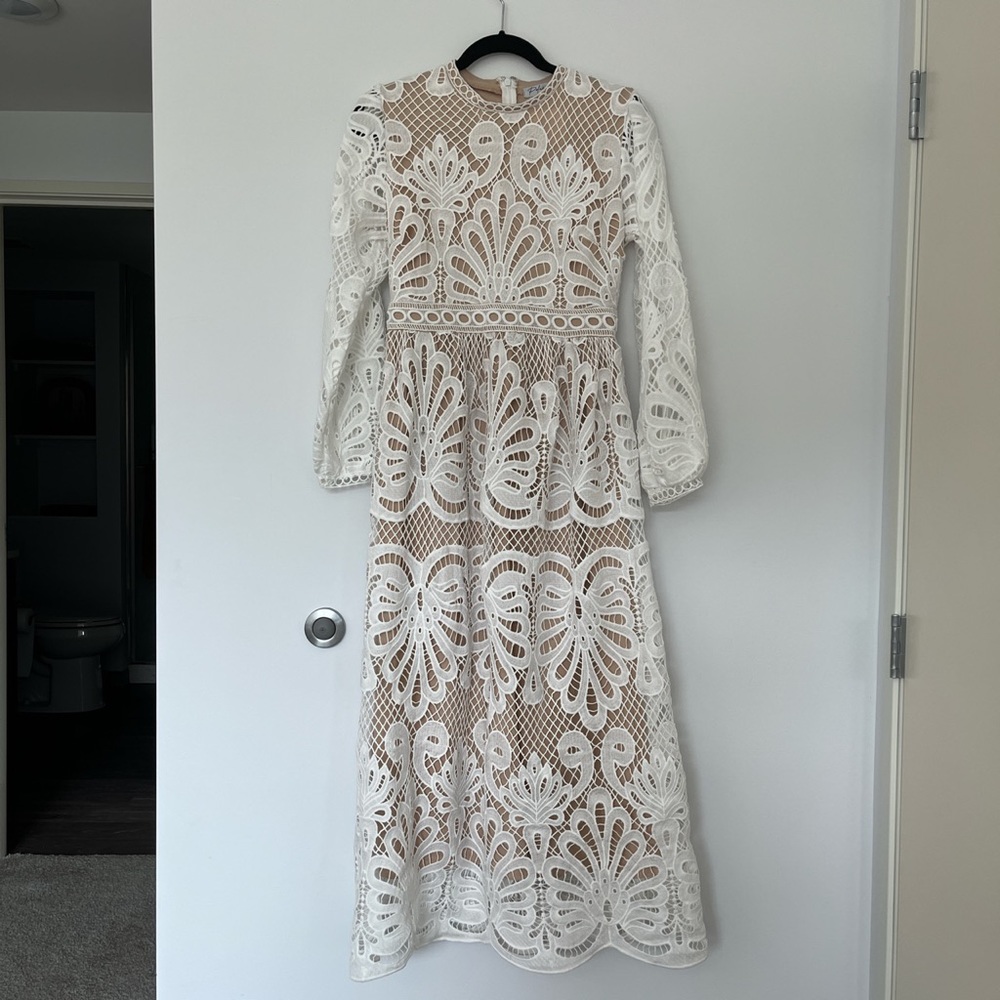 Polagram brand new chunky lace maxi dress. Size S.